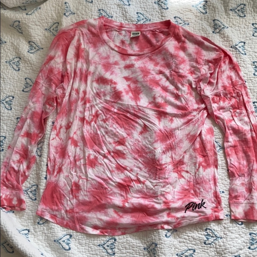 Pink oversized tie dye tee